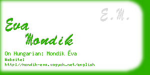 eva mondik business card