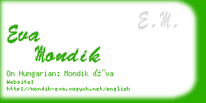 eva mondik business card